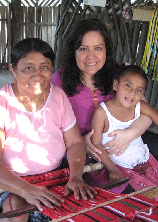 Daniela Viscarra with mayan artisans